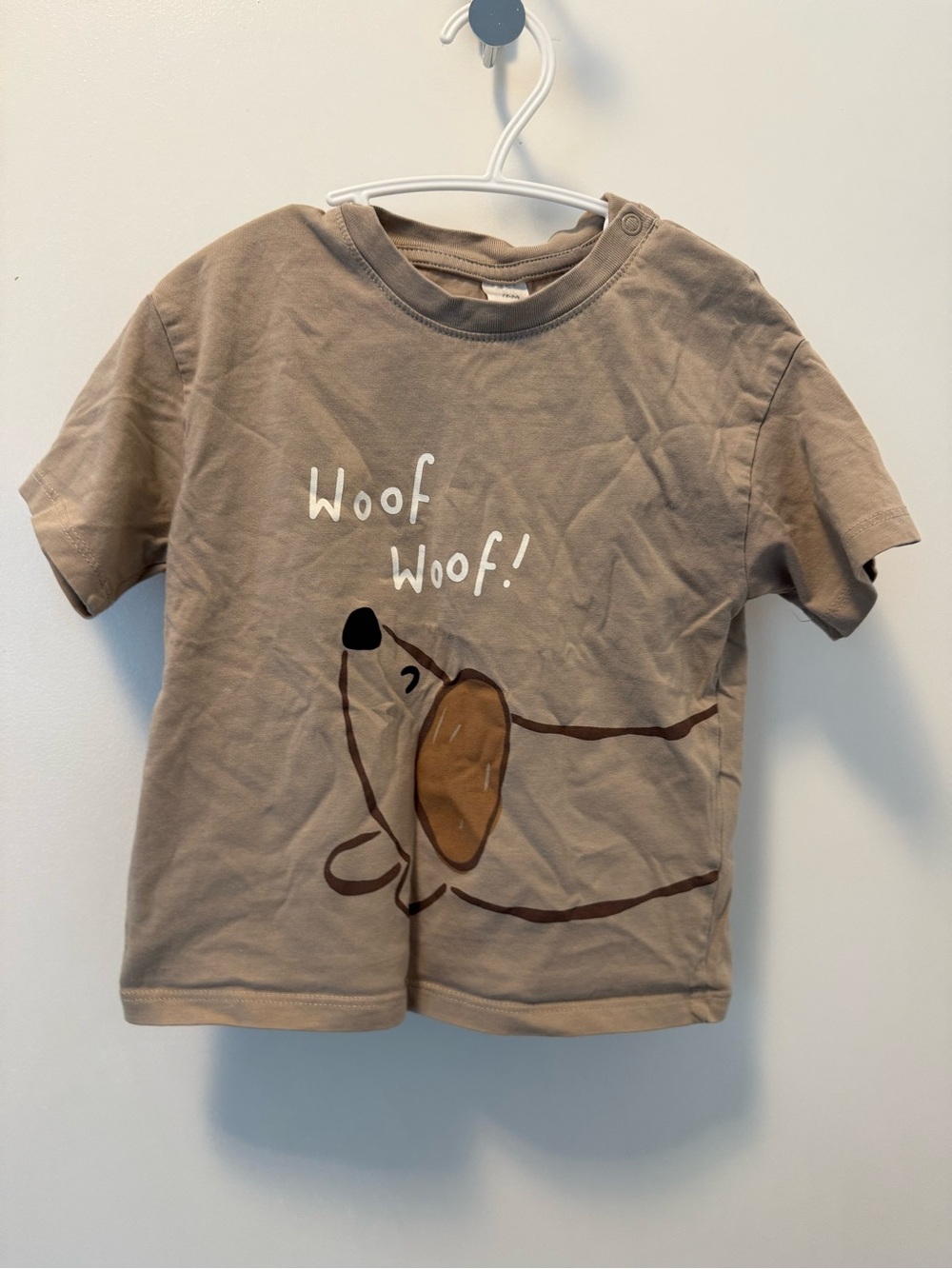 Kids' Woof Graphic Short Sleeve Tee - Brown H&M 2T